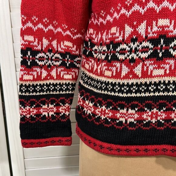 Christmas Sweater Jacket Small Vintage Ski Holiday 80s - Picture 10 of 14